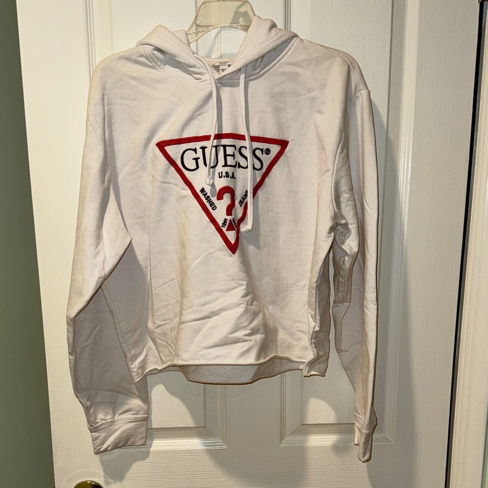 Guess White Hoodie with Logo